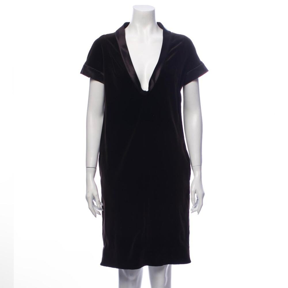 ‘S MaxMara Brown Velvet Short Sleeve Dress Size 6